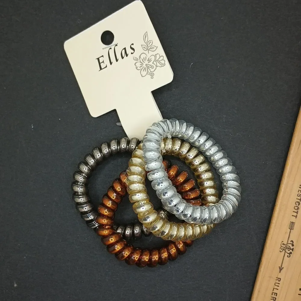 METALLIC color Spiral coil hair tie bundle